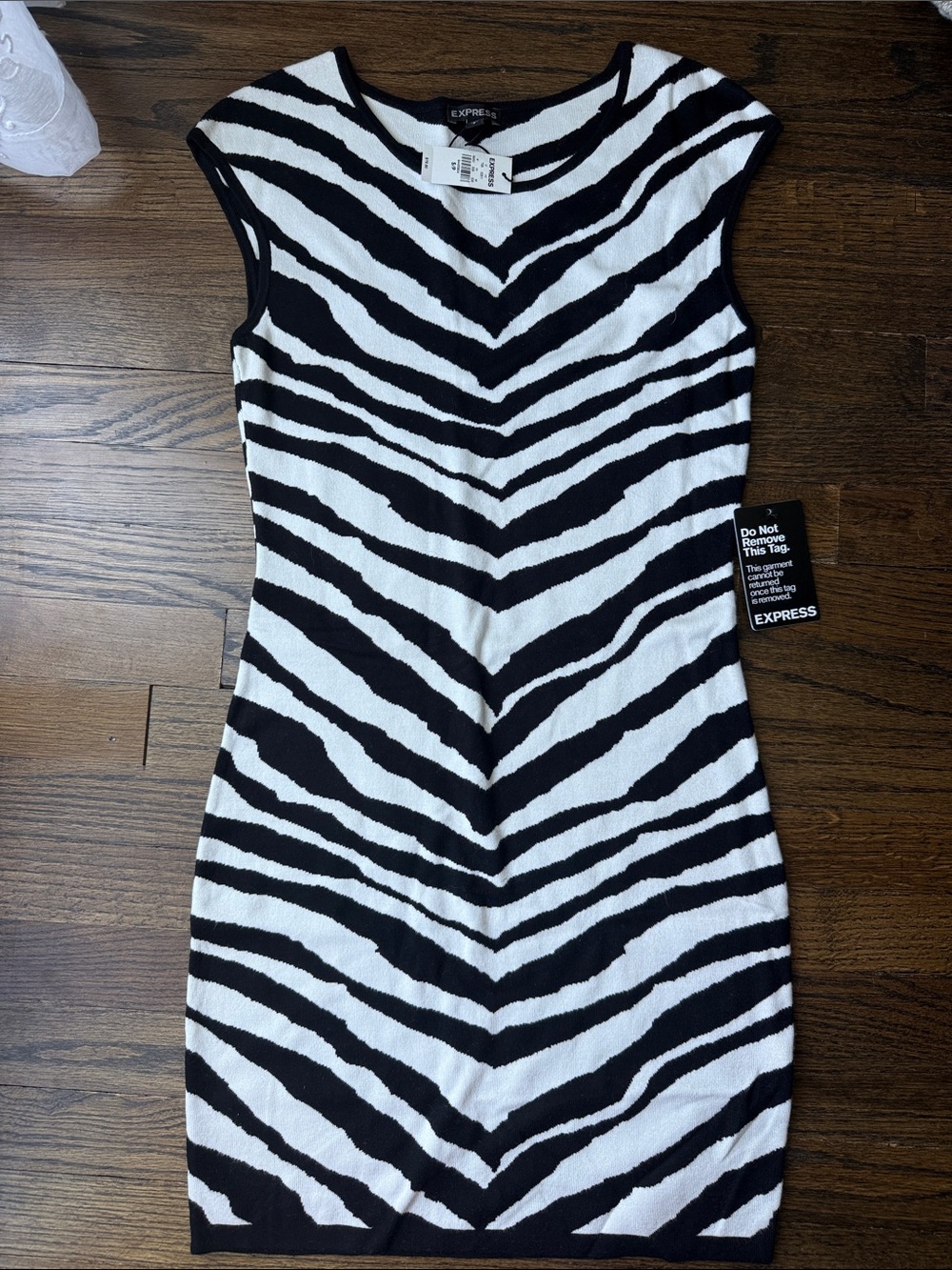 Express Black and White Zebra-Print dress